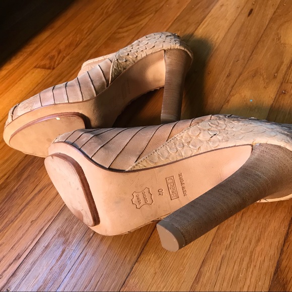 Be & D Platform Croc Skin Booties NWOB Sz10US40EUR - Picture 6 of 8